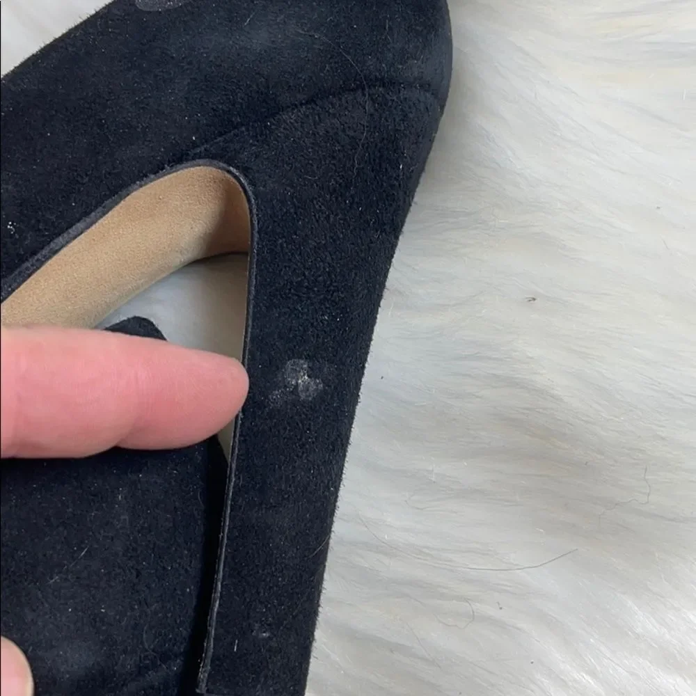 Kate Spade Loire‎ Black Dotted Suede Heels Sz 8